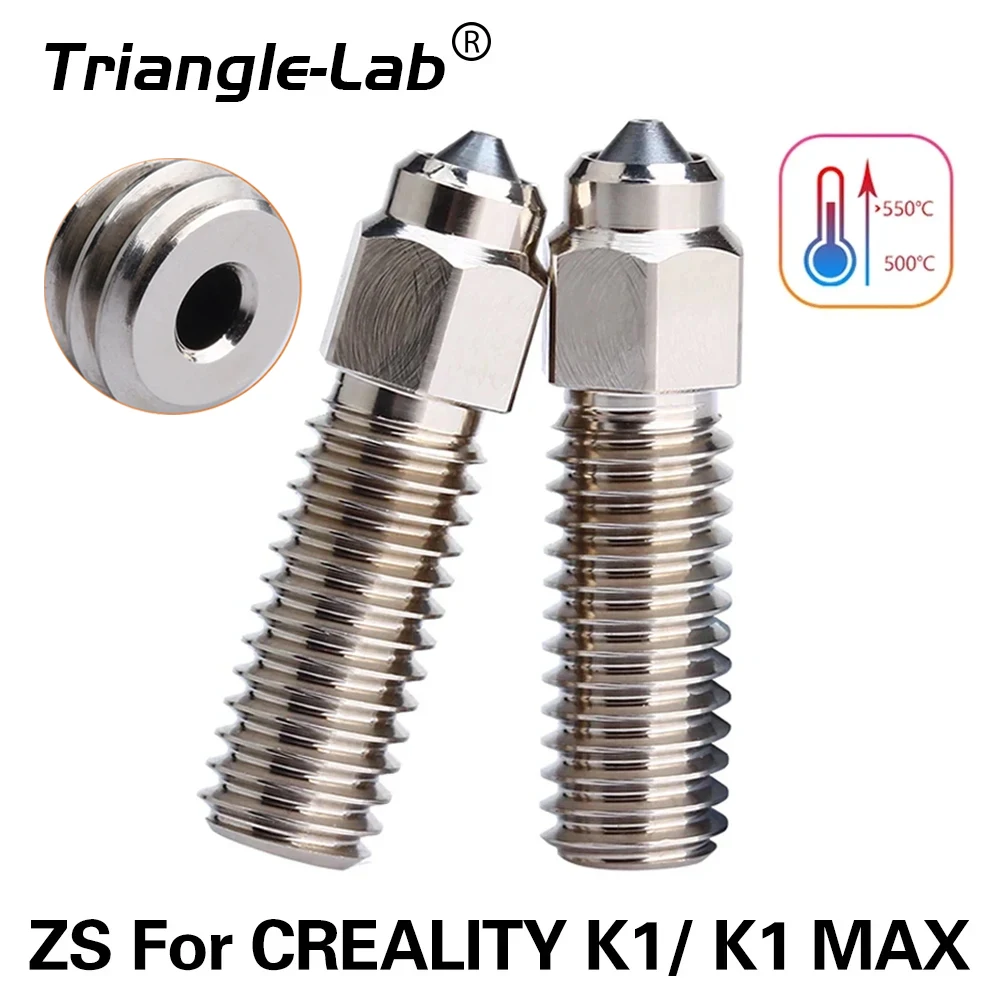 

Trianglelab ZS K1 NOZZLE for CREALITY K1 K1 MAX Nozzle Hardened Steel PLATED COPPER High Temperature Wear Resistant 3D Printer