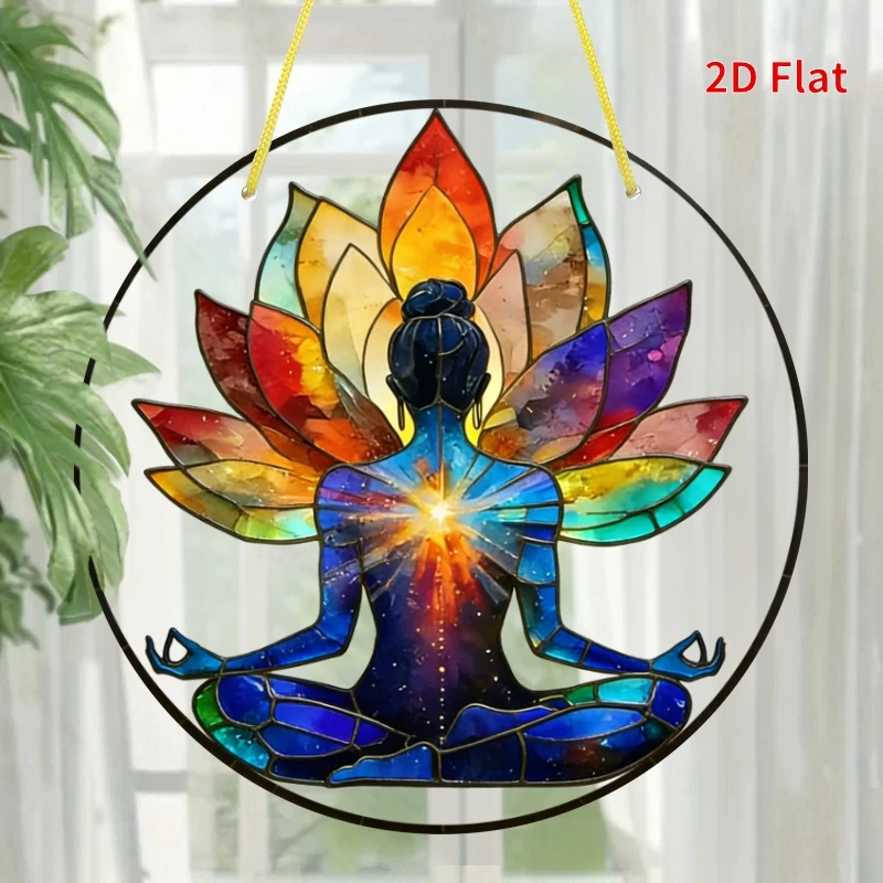 

2D плоский, [2Dflat] 1 шт., 20,32x20,32 см, акриловый круглый кулон, украшение для окна, украшение для стены комнаты, украшение для сада, украшение для фермы