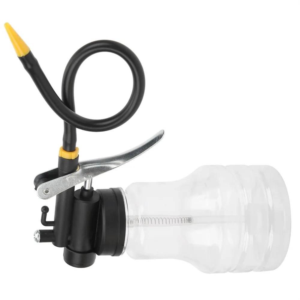 Manual 250ml Capacity Oil Can Pump Transparent Body Flexible Spout Oil Lubrication Gun Filling Equipment Bike Care