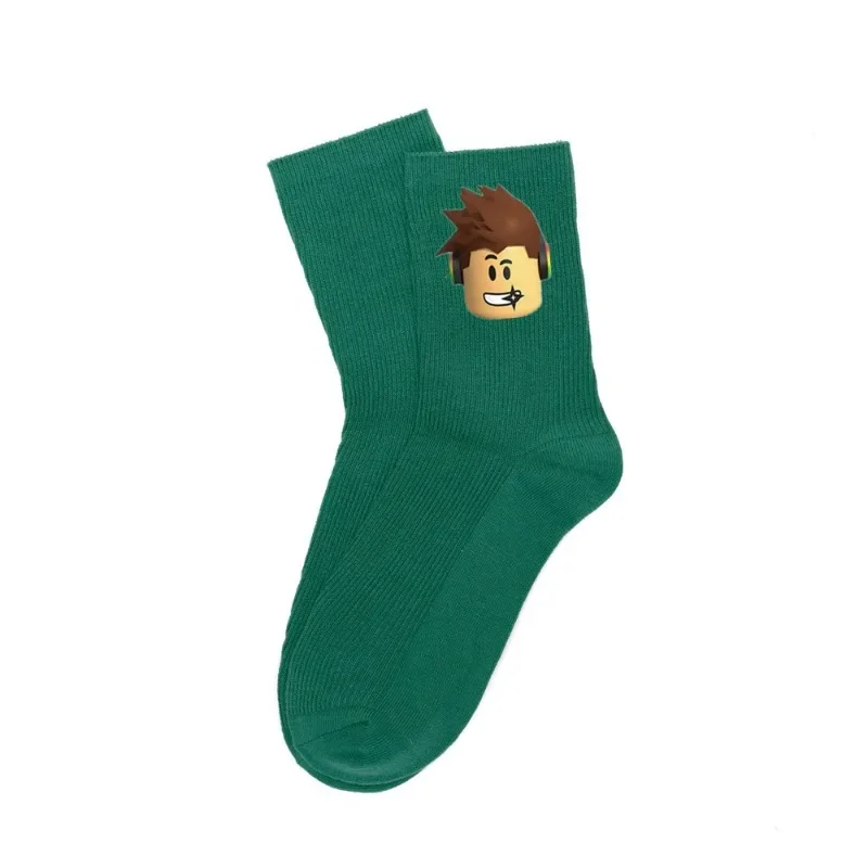 Pop ROBLOX Sokken voor Heren Dames in de herfst Winter Snoepkleurige halflange kousen Decoratieve dagelijkse benodigdheden