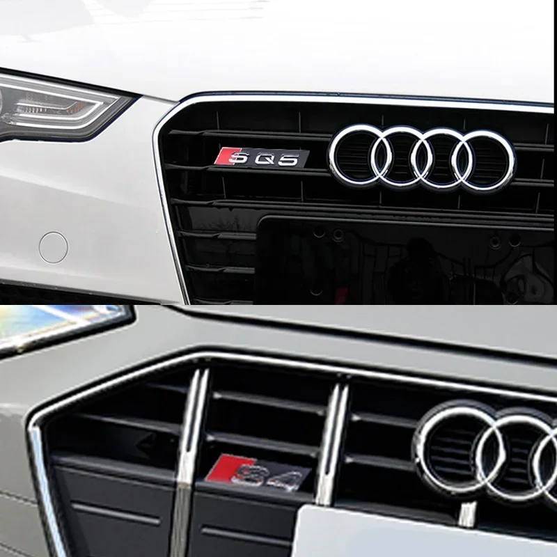 3D ABS Sticker Car Logo Front Grille Badge For Audi S3 S4 S5 S6 S7 S8 RS3 RS4 RS5 RS6 RS7 RS8 RSQ3 RSQ4 RSQ5 RSQ6 RSQ7 Emblem