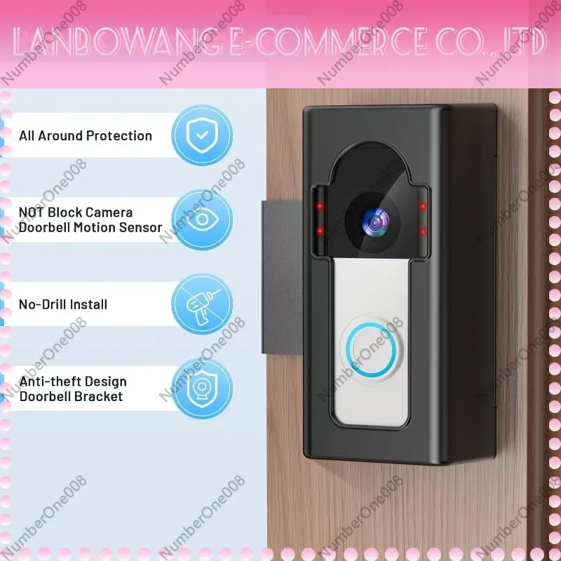 Universal Anti-Theft Video Doorbell Mount No Drill Ring Bracket for Camera Doorbell Rain Cover