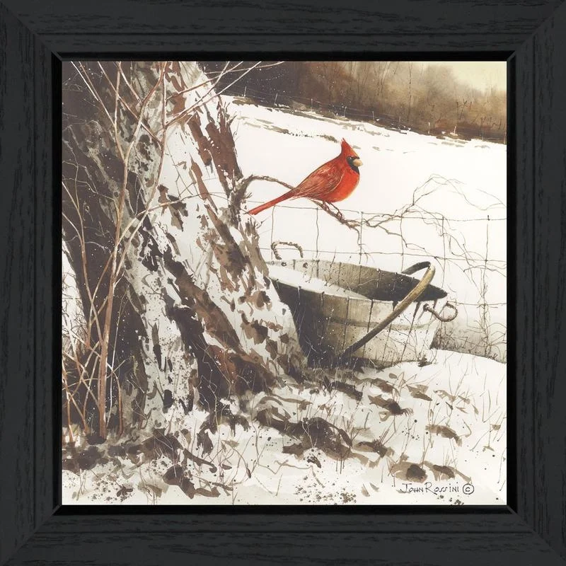 

Country Cardinal Wall Art Print, Black Frame, Ready to Hang