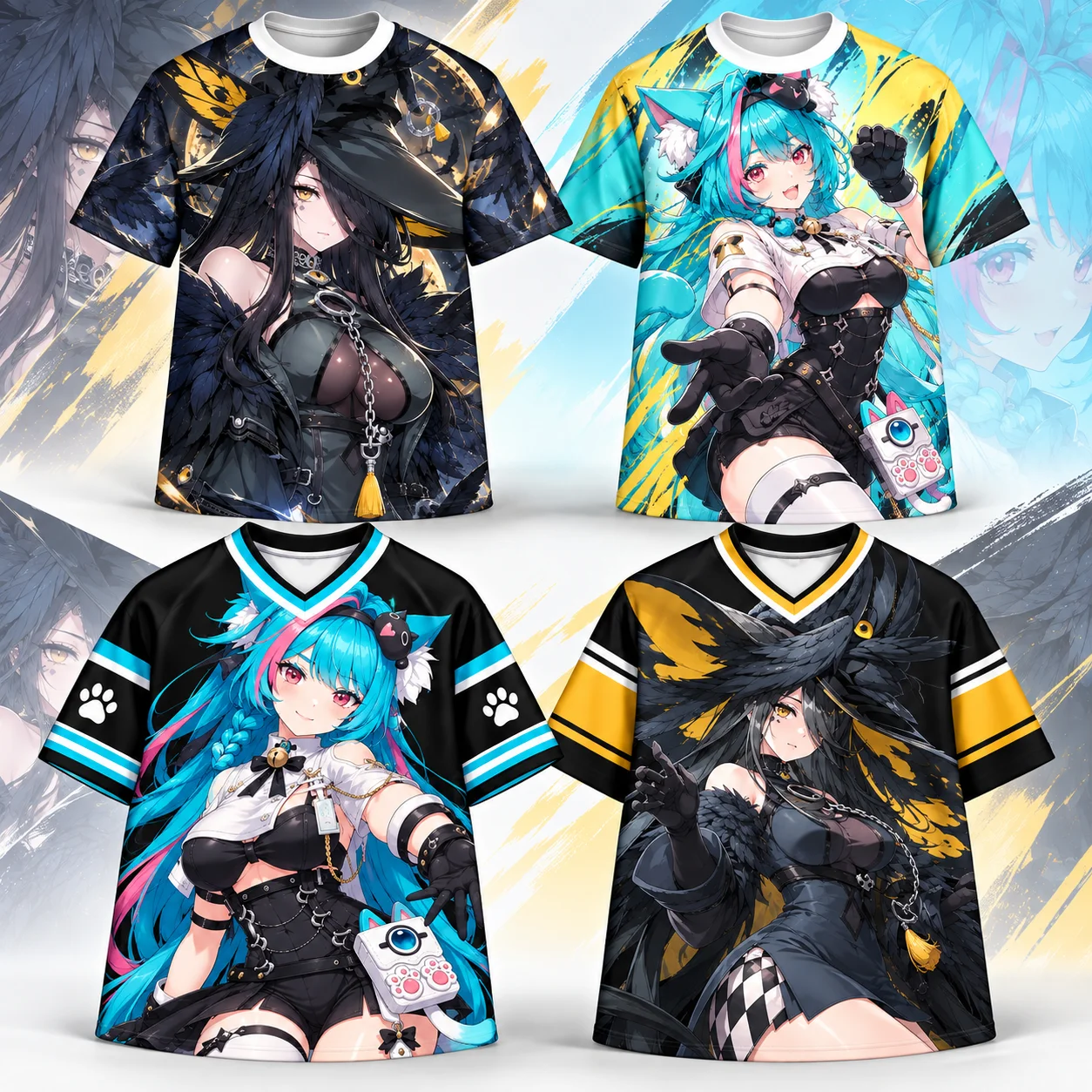 Neverness to Everness NTE Anime Cheap Graphic T-Shirt Blackbird Mint All Over Print Football Jersey, Breathable Quick Dry Tee