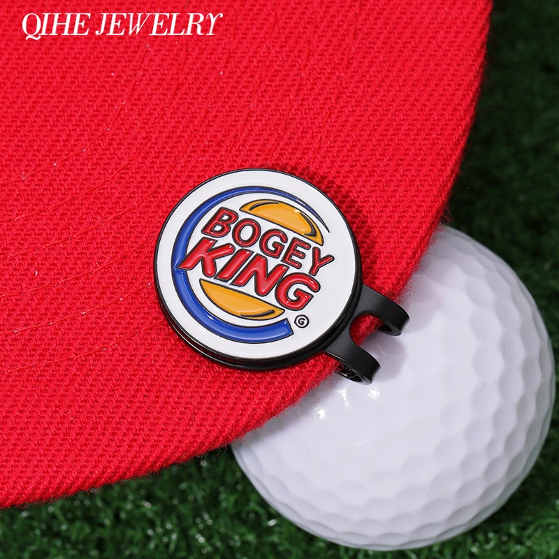 Modne szpilki do kapeluszy Bogey King Marker do piłek golfowych Modna czapka z daszkiem do gry w golfa Ozdobna metalowa broszka Odznaka Biżuteria imprezowa Prezenty