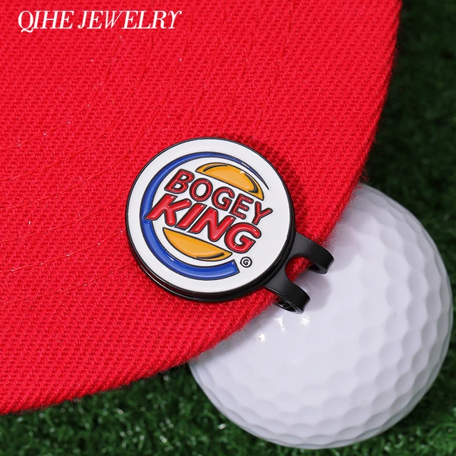 Modne szpilki do kapeluszy Bogey King Marker do piłek golfowych Modna czapka z daszkiem do gry w golfa Ozdobna metalowa broszka Odznaka Biżuteria imprezowa Prezenty