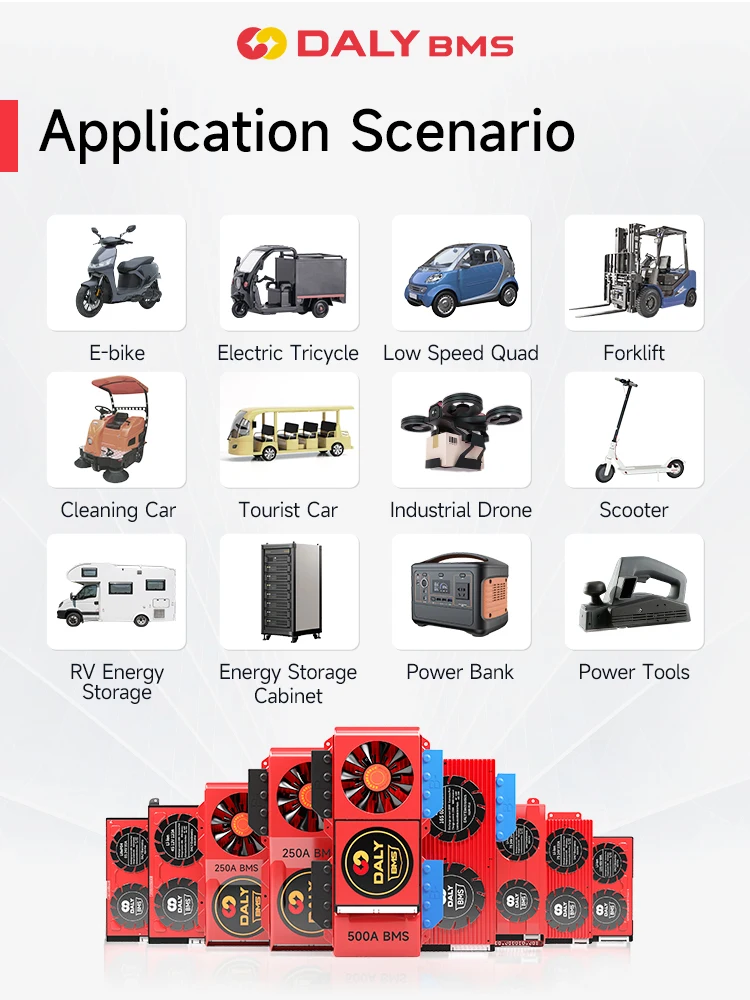 30A BMS Daly Smart Bluetooth Control Charge and Discharge with balancer For 12V Battery NCM 3.7V 10S 36V 13S 48V