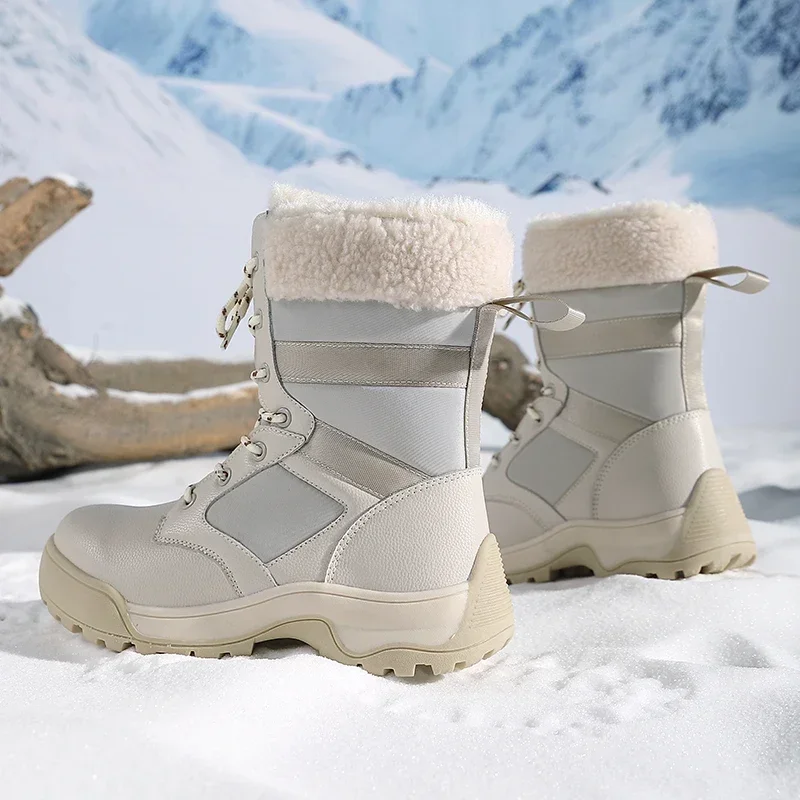 Women Snow Boots Winter High Quality Super Warm Mid-Calf Waterproof Snow Boots Women Comfortable Ladies Thigh Hiking Plush Boot