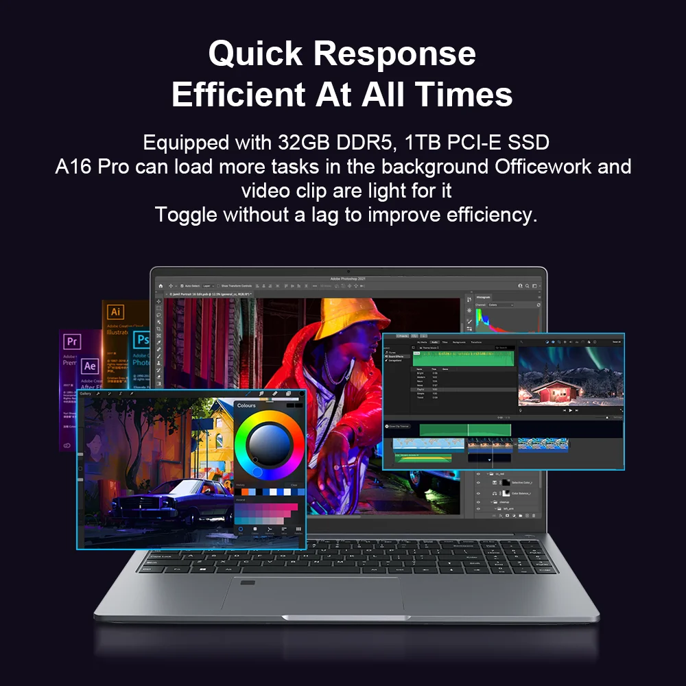 Picture 5: Ninkear A16Pro Laptop 16 inch 2.5K 120Hz AMD R7 7735HS WiFi 6 32GB DDR5 RAM 2TB SSD Laptop Windows 11 Notebook Office Computer