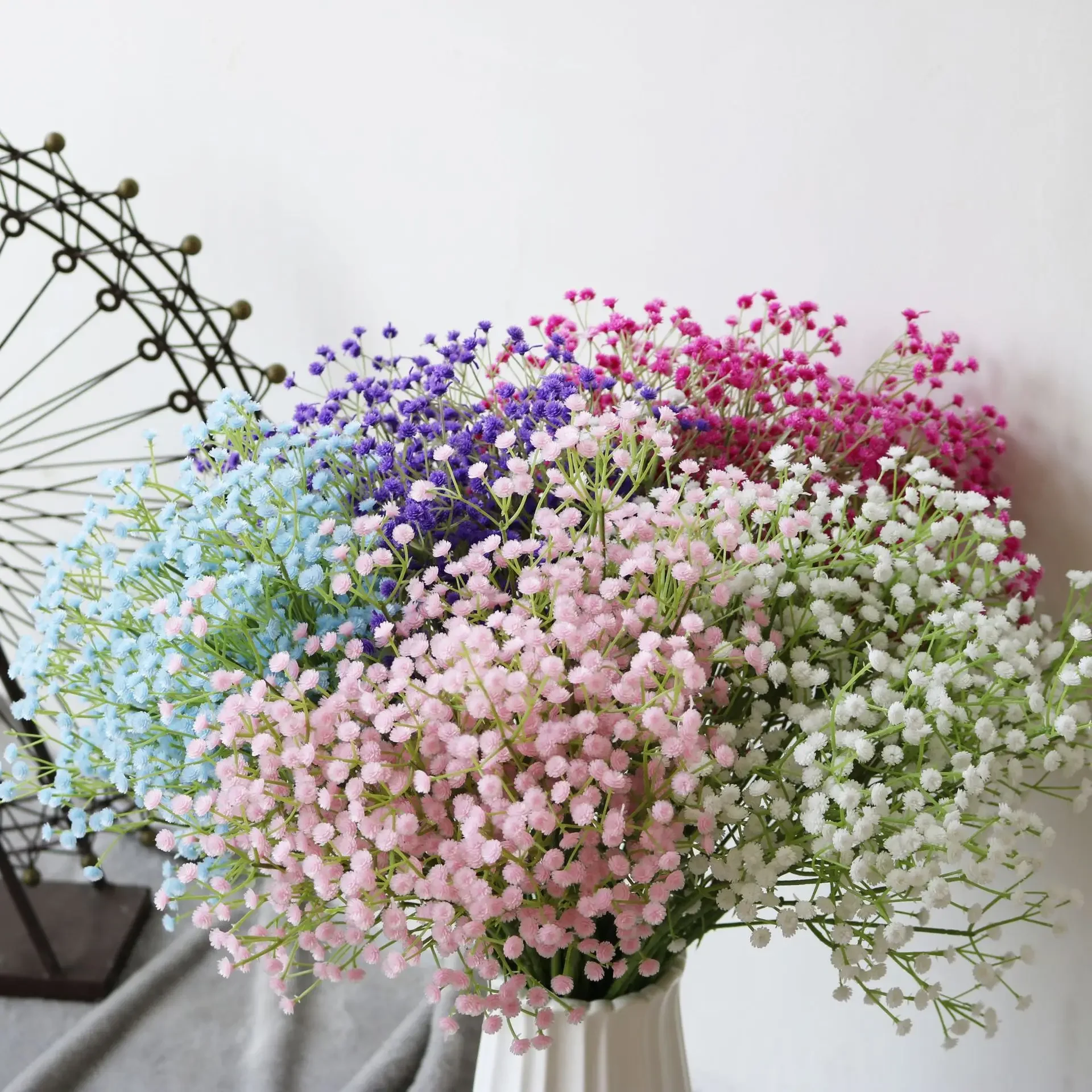 108 Köpfe Künstliche Schleierkraut-Blumen Gypsophila Hochzeits- und Heimdekoration Simulierter Blumenstrauß Brautstrauß aus Schleierkraut
