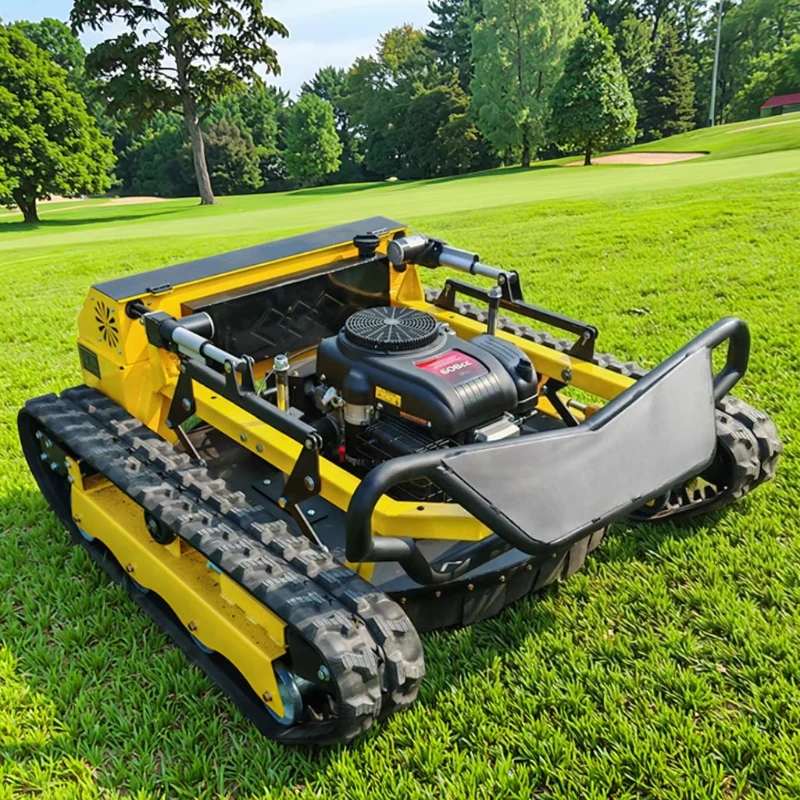 RC Crawler Lawn Mower Adjustable Cutting Height Anti-slip Rubber Track Grass Cutting Machine For Orchard Road Slope