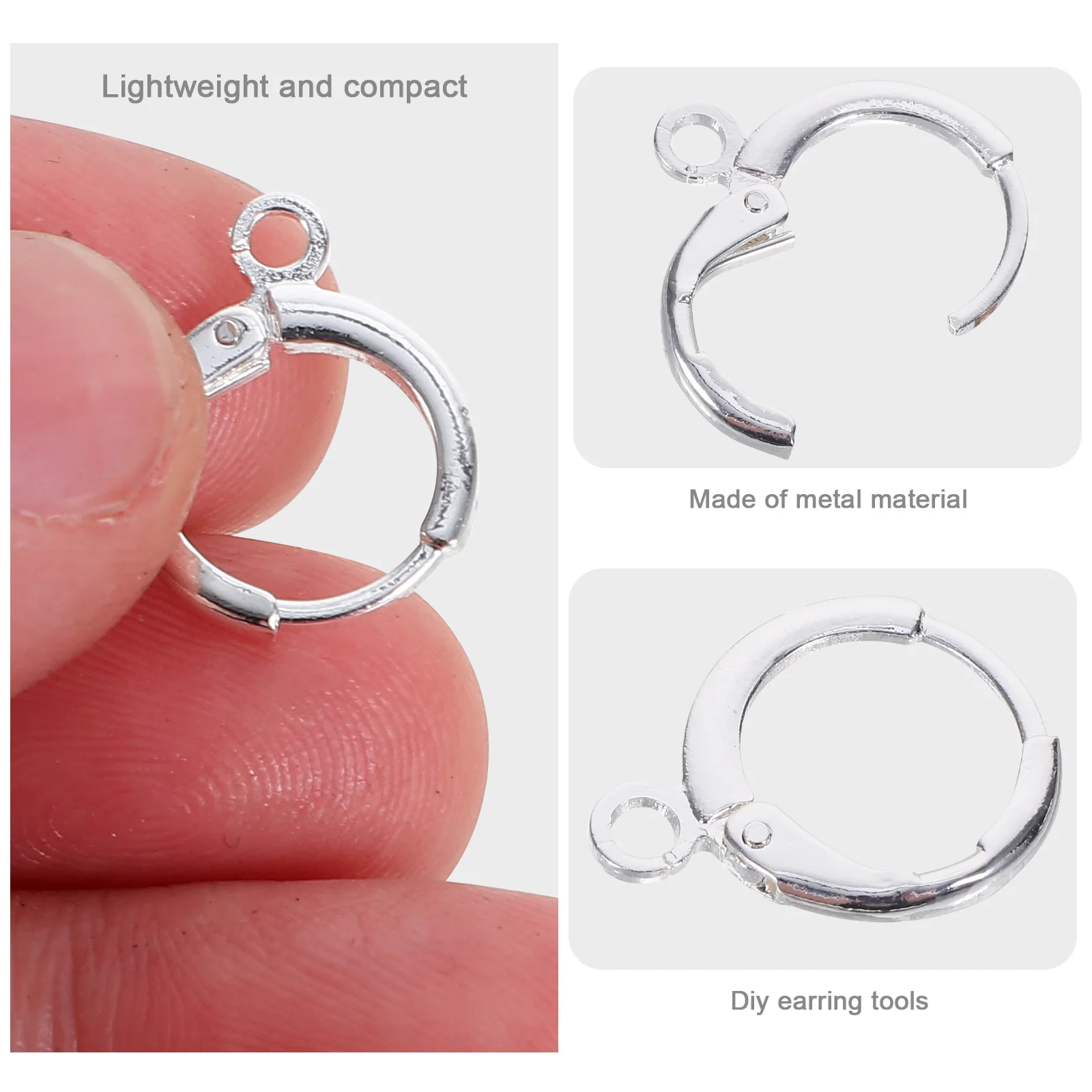 

30 Pcs Hook Ear Earring Pendant Making Supplies Crafting Manual Hooks for Jewelry Diy Accessory Silver Kit Miss