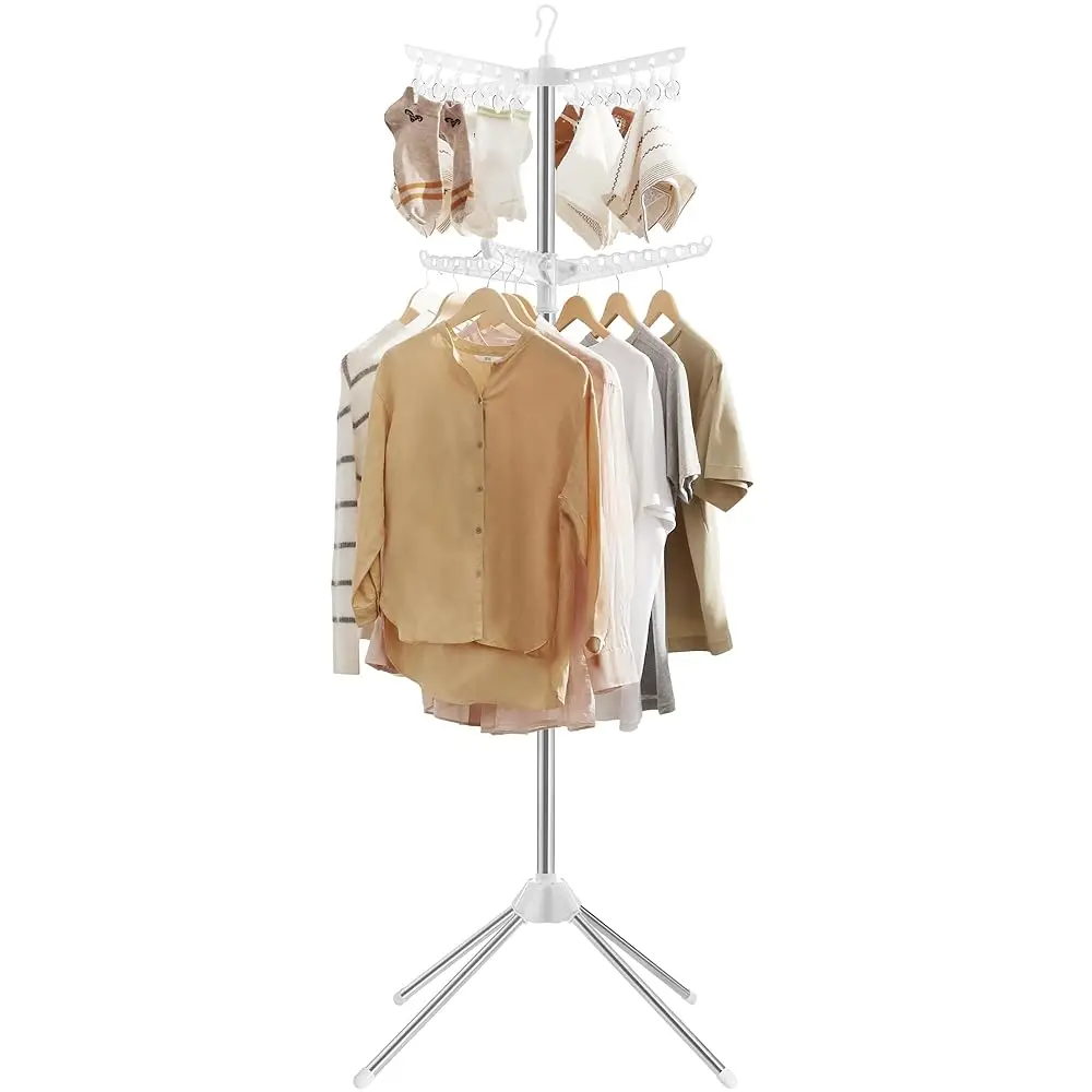 

Free ShippingFree ShippingClothes Drying Rack, 59-Inch Folding Laundry Drying Rack with 3 Rotatable Arms for Hangers, 4 Legs, St