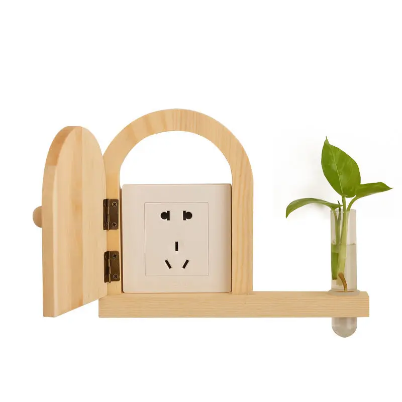 固体木製スイッチパネル保護カバークリエイティブ屋内環境保護スイッチ壁ステッカールーム装飾フレーム