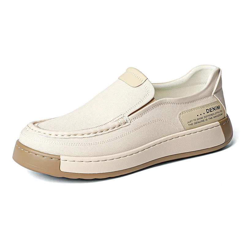 

Spring Autumn New Designer Canvas Shoes for Men High Quality Fashion Casual Shoes Male Light Breathable Solid Color Loafers Man
