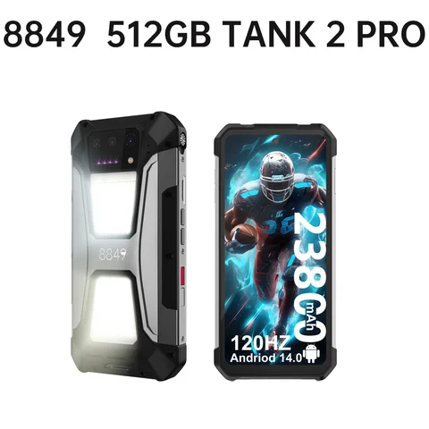 Unihertz Tank 2 PRO 8849 Rugged Phone Built in Projector,24GB 512GB,100MP Camera, 100MP, NFC, Helio G99, 23800mAh, 24GB 512GB