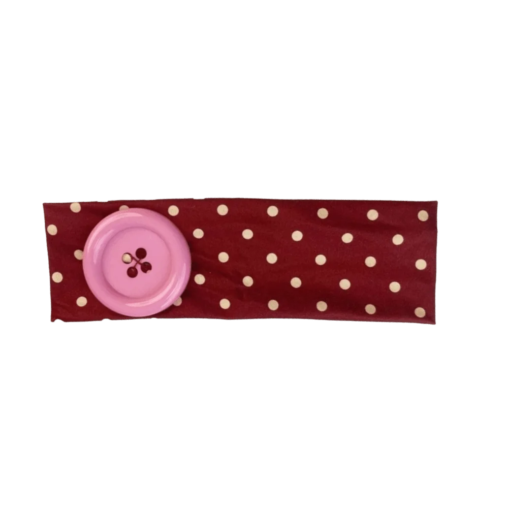 Fashionable Wide Polka Dot Headband Dopamine Color Large Button Elastic Head Wrap Adjustable Non-slip Yoga Hairband Workout