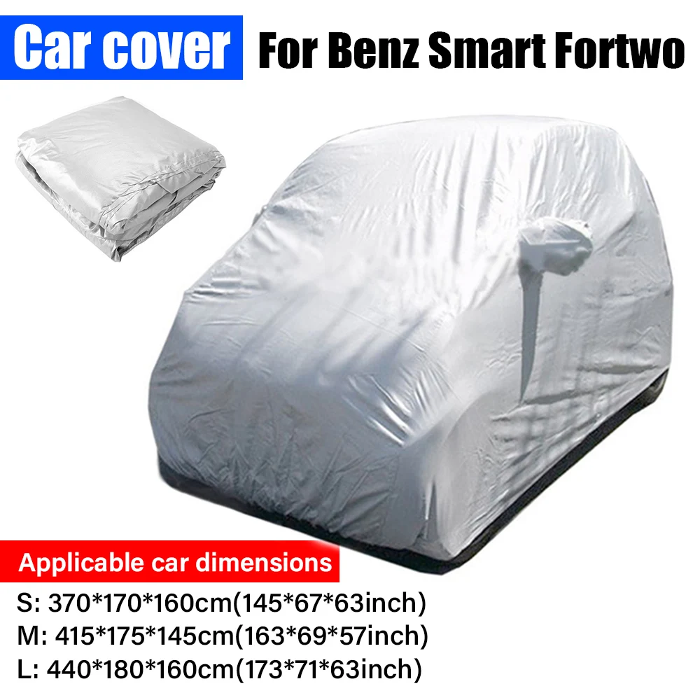 For Benz Smart Fortwo Car Covers Waterproof Auto Sun Shield Cover Universal SUV Anti-UV Snowproof Door Body Exterior Accessories