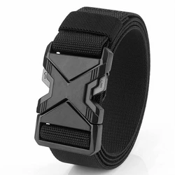 New Quick Release Pluggable Buckle Men Belt Breathable Elastic Outdoors Belts For Men Elastic Pants Belt