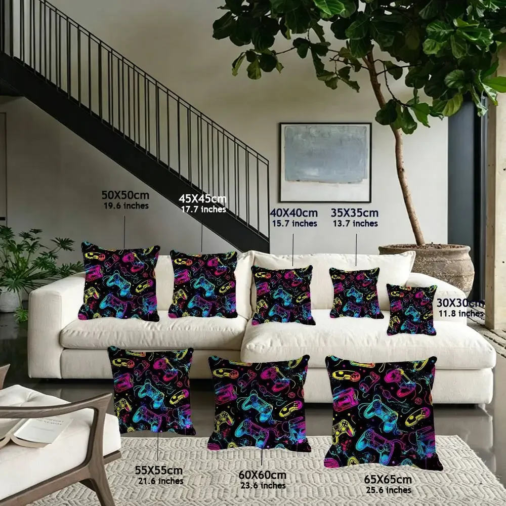 Hot Colorful Game Gamepad Comfortable soft Pillow Case for Sofa Living Room Home Decor Protective Covers