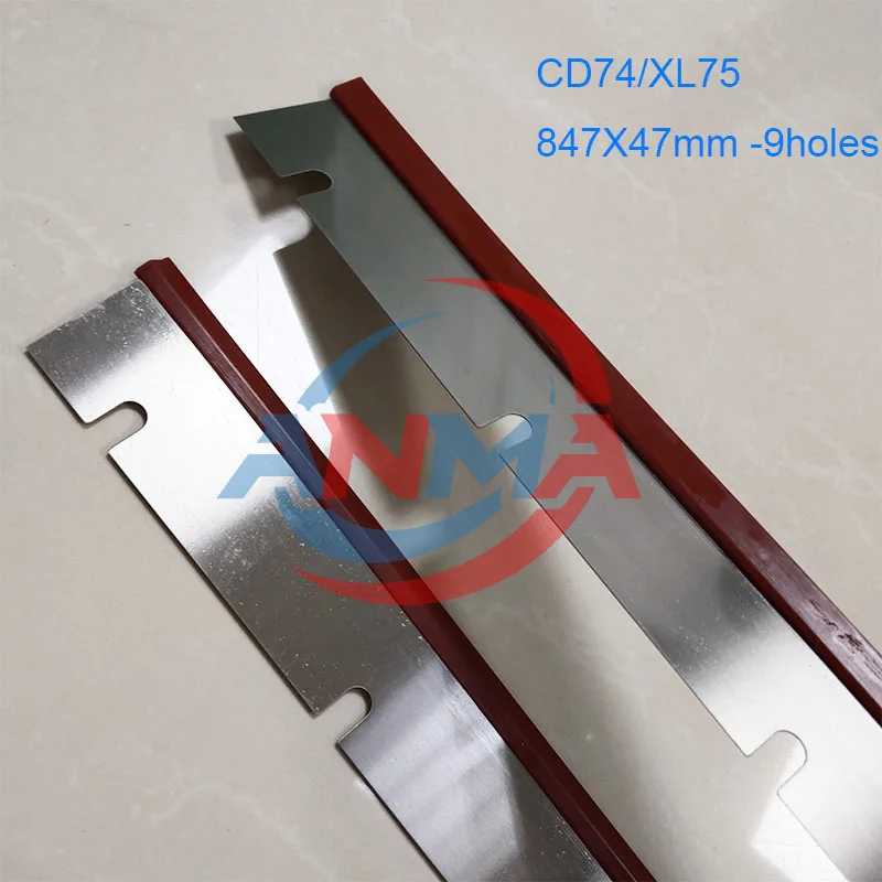 2Pieces L2.010.403 Wash Up Blade Polyurethane Material 847x47x0.5mm With 9 holes For Heidelberg CD74 XL75 Printing Machine Parts