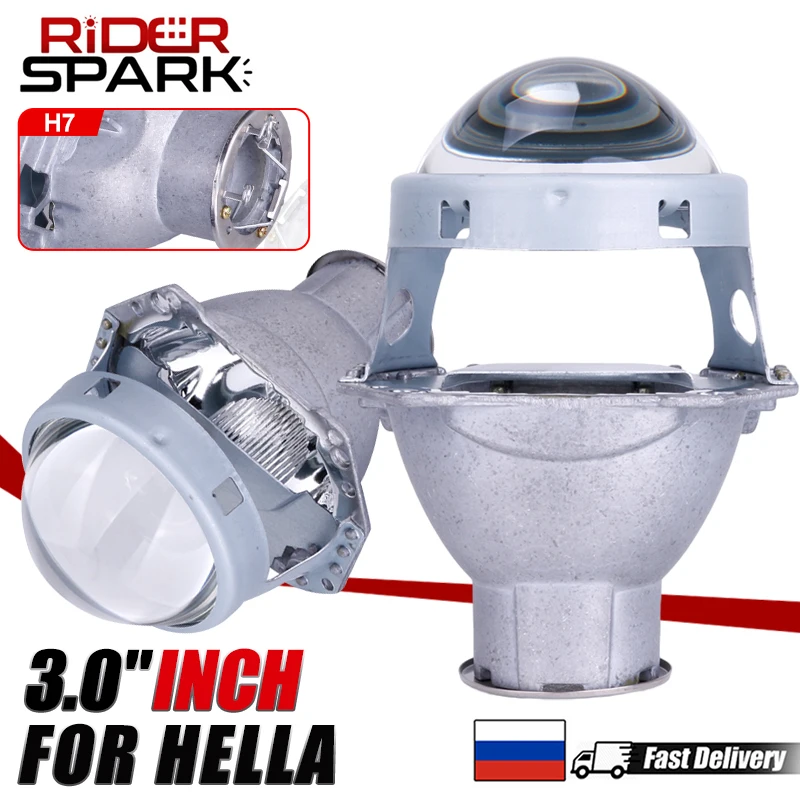 

3.0 Inch H7 Hella G5 Car Bi Xenon Hid Projector Lens Metal Holder Use H7 Xenon/LED Bulbs Single Low Beam Kit Car Headlight Bulbs