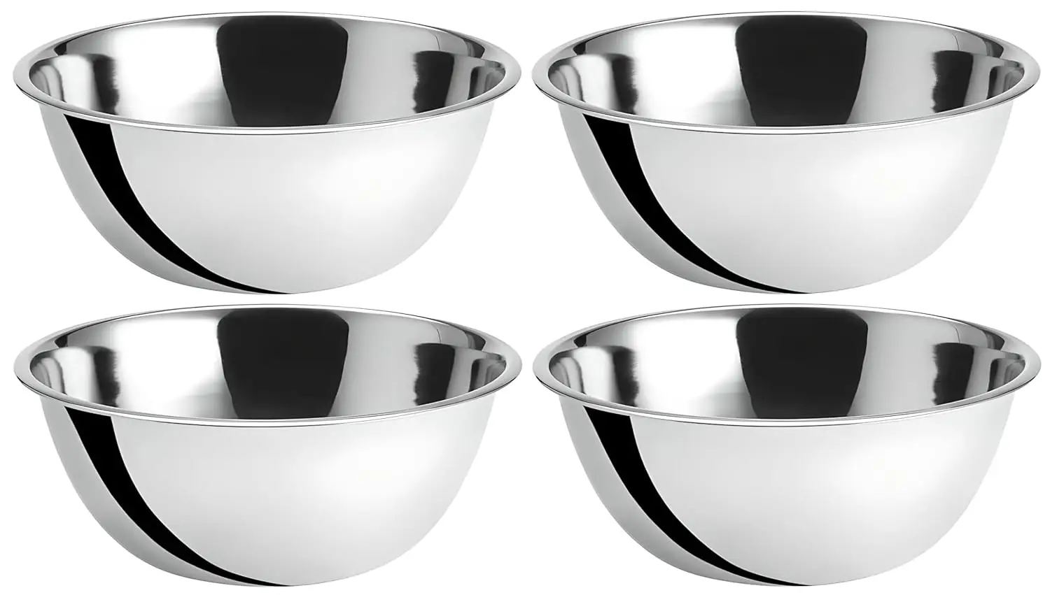 

Stainless Steel Mixing Bowls 8 Quart Set of 4 with Flat Base for Home and Commercial Kitchens