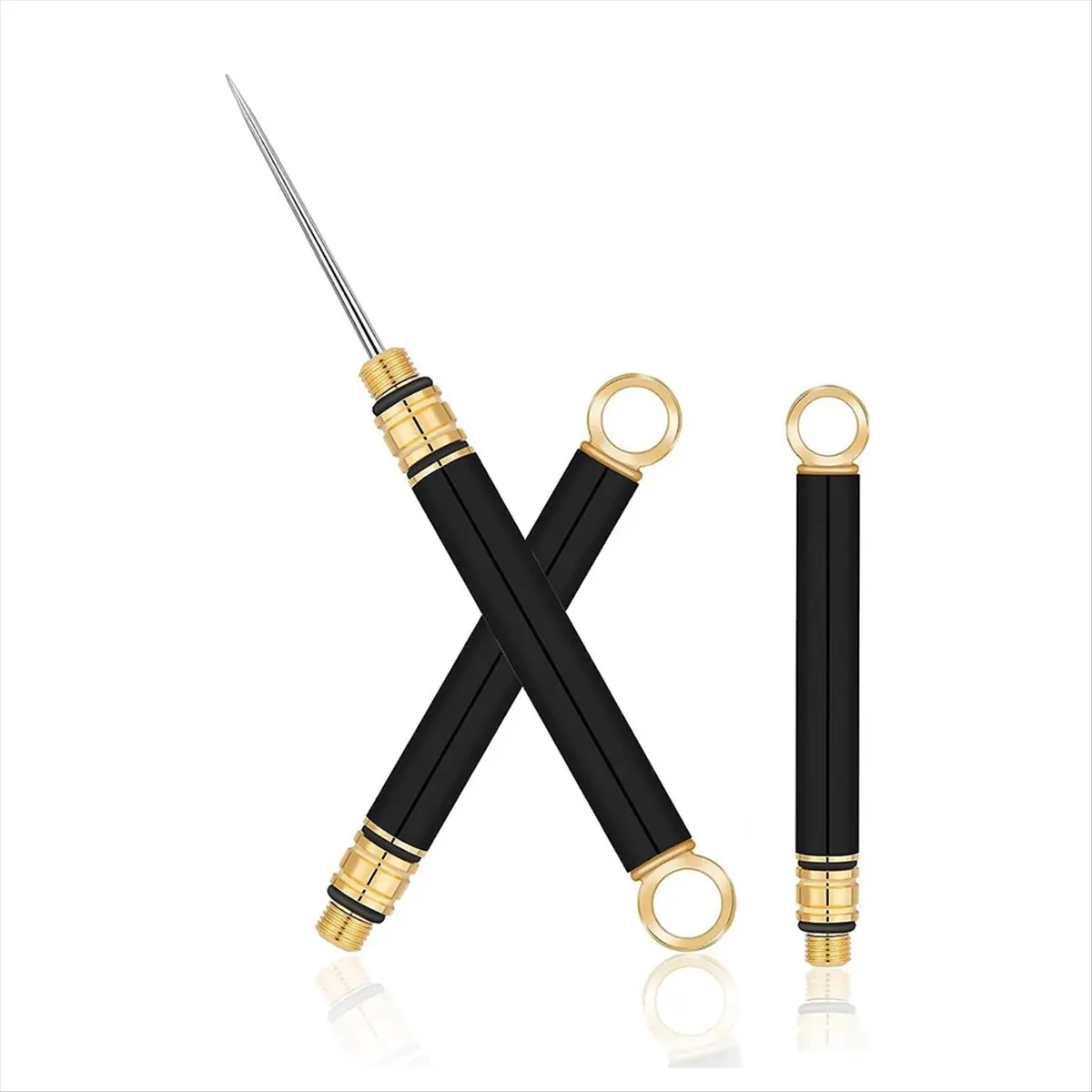 AT16 3 PCS Portable Titanium Toothpicks, Metal Toothpick with Protective Holder,Mini Stainless Steel Toothpick, Black