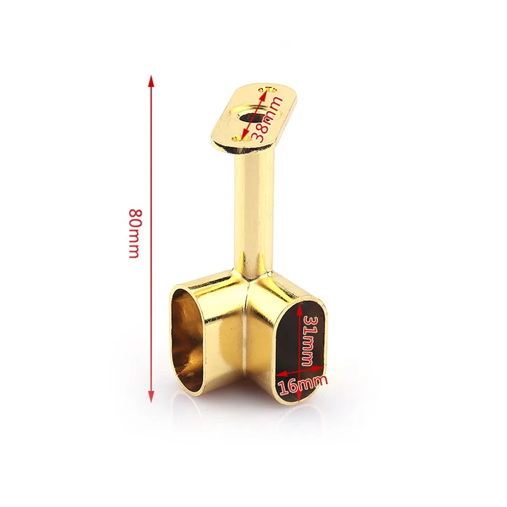 Zinc Alloy Pipe Bracket Half/All Pass Black Silver Gold Corner Flange Seat Ceiling Fixed Inner Dia.16mm