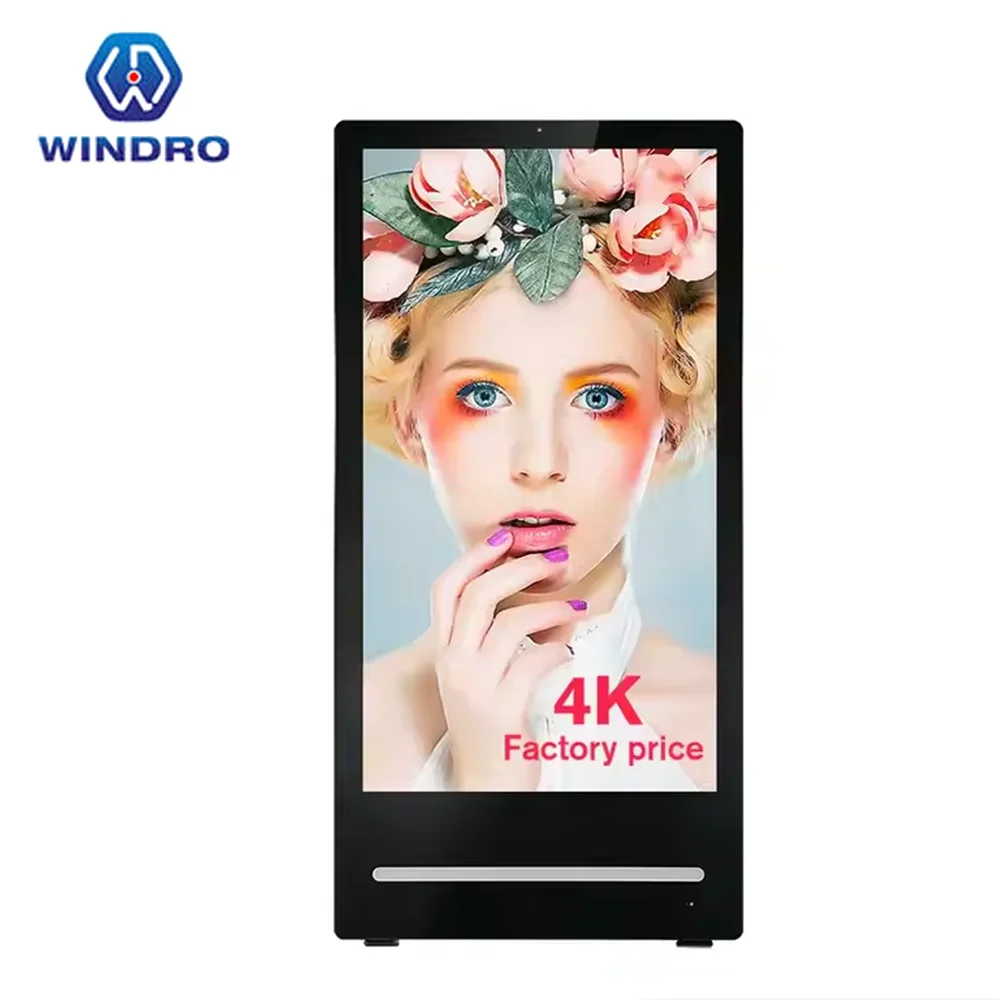 

Factory Price, 55" Movable Digital Poster Battery Powered Floor Standing, Portable LCD Advertising Screen kiosk for Retail Shop