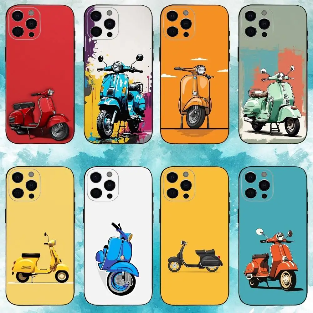 

V-Vintage Moto V-VespaS Phone Case For iPhone17,16,15,14,13,12,11 Plus,Pro Max Soft Black Cover
