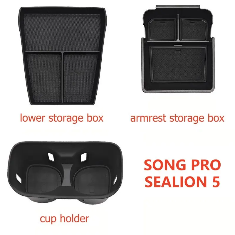 For BYD SONG PRO Sealion 5 DMi Armrest Storage Box Cup Holder 2026 2025 2024 Car Interior Accessories