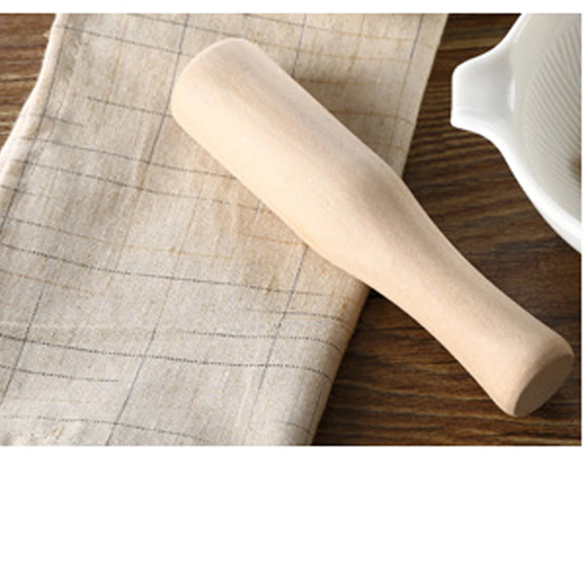 

Solid Wood Pestle Long H Ergonomic Safe Natural Material Canning Sauce Soup Puree Paste Jelly Custard Tool Wooden
