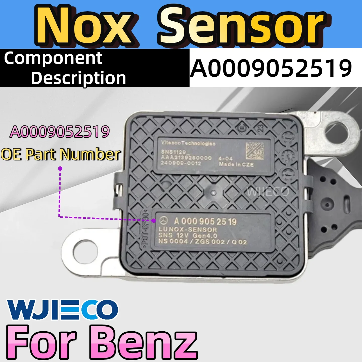 A0009052519 الأصلي الجديد النيتروجين الأكسجين NOx الاستشعار 12 فولت لمرسيدس بنز W222 V222 X222 GLC W205 0009052519