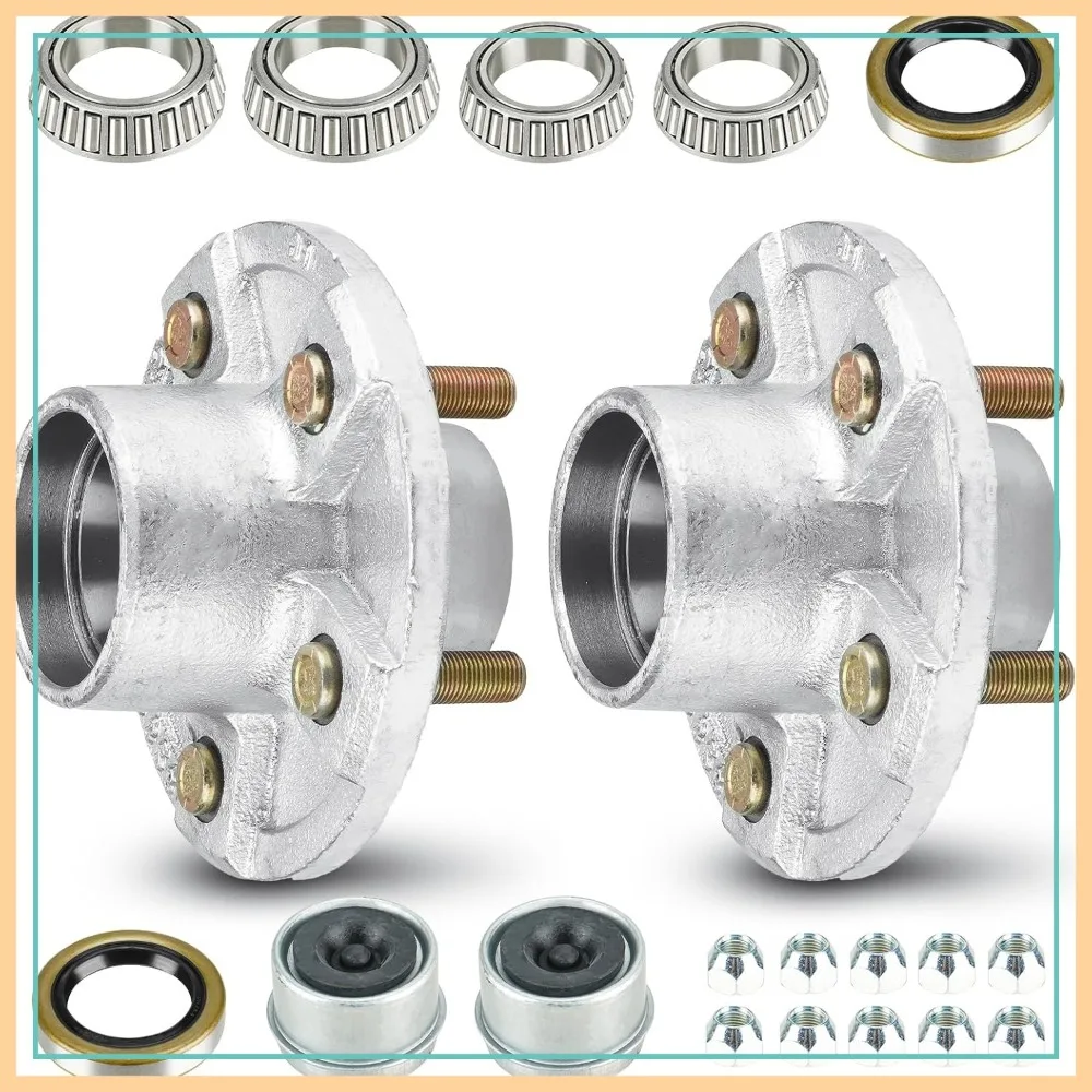 

Trailer Wheel Idler Hub Kit, 5-Hole, 4.5" Bolt Pattern, 3500lb Axles, 1-1/16" to 1-3/8" Tapered Shaft, Set of 2 Hot Dip Galvanized