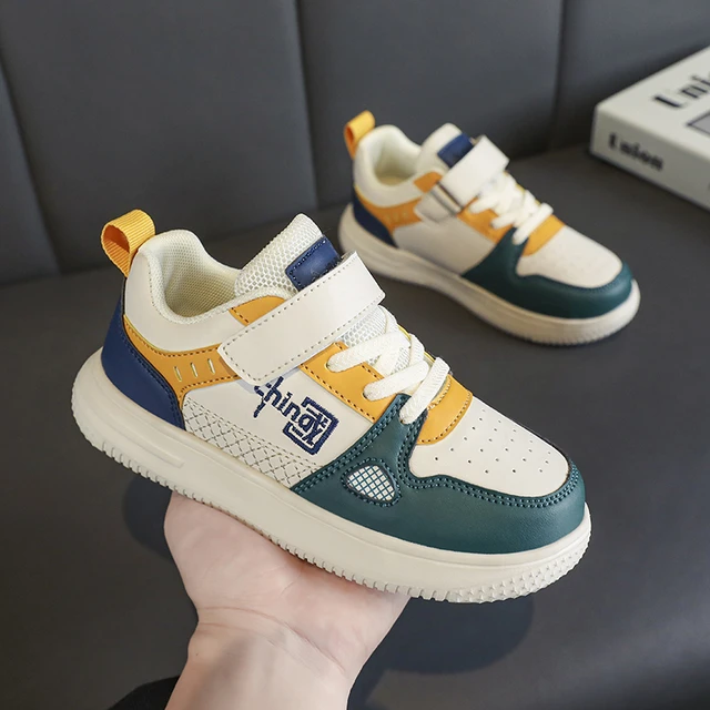 Spring Chinese Style Sneakers for Kids Boys Green Flat Fashion Leather Casual Shoes Pink girls Children s Sports White School 10 AliExpress
