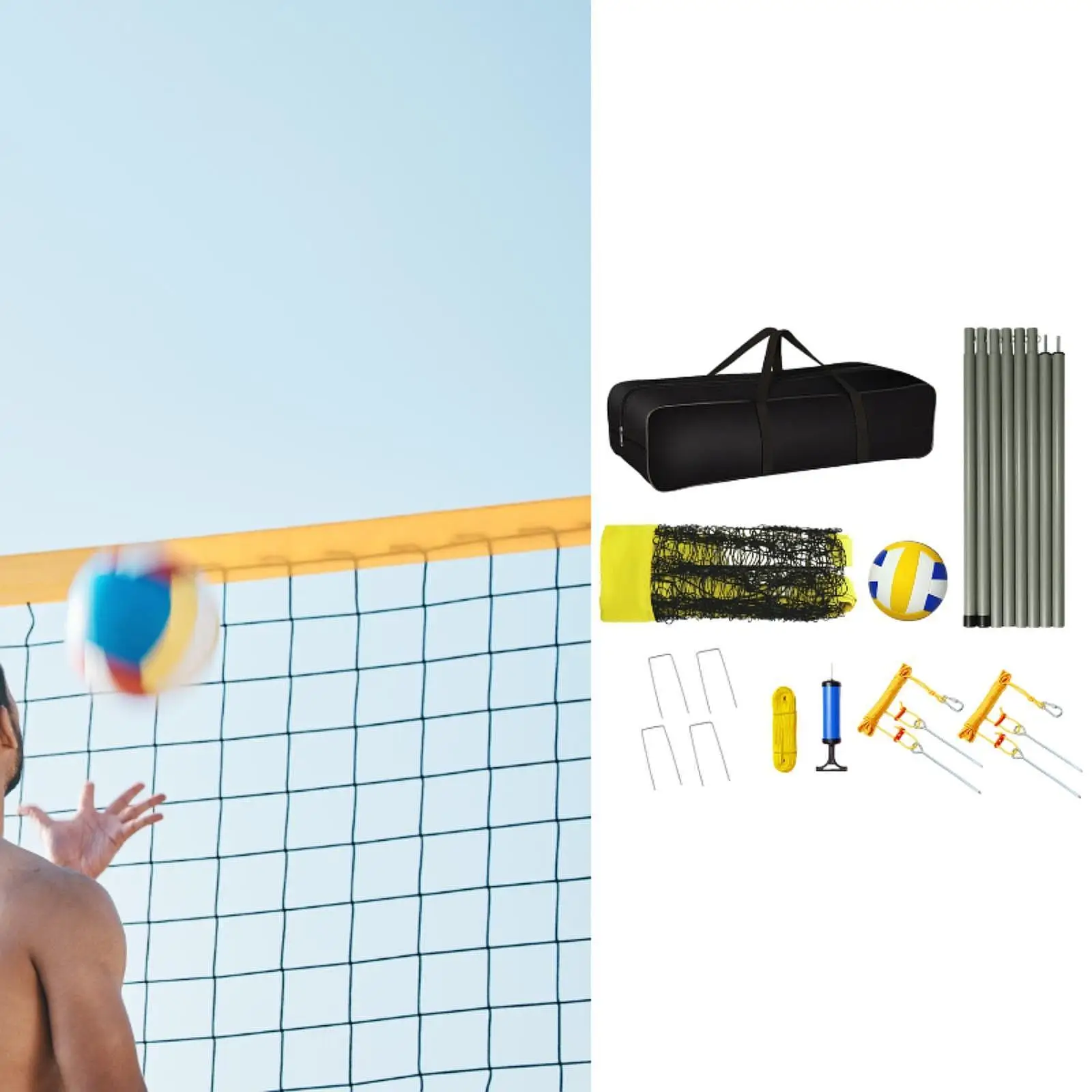 Volleyball Net Volleyball Training Net Heavy Duty Folding Volleyball Net Set Standard Braided Net for Backyard Outdoor Sports