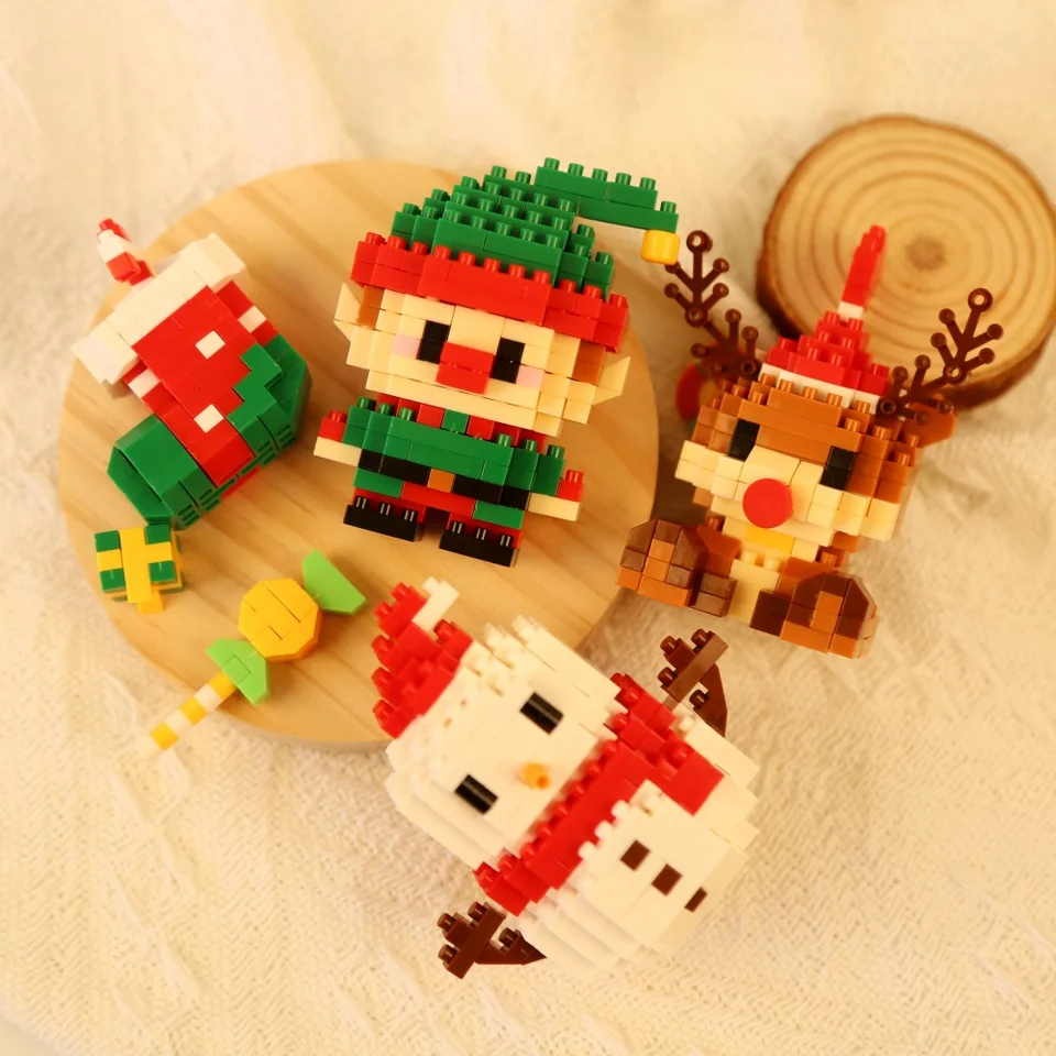 BAMBIX - Juego de bloques de construcción de Navidad, caja misteriosa, kit de construcción de BAMBIX - Juego de bloques de construcción de Navidad, caja misteriosa, kit de construcción de