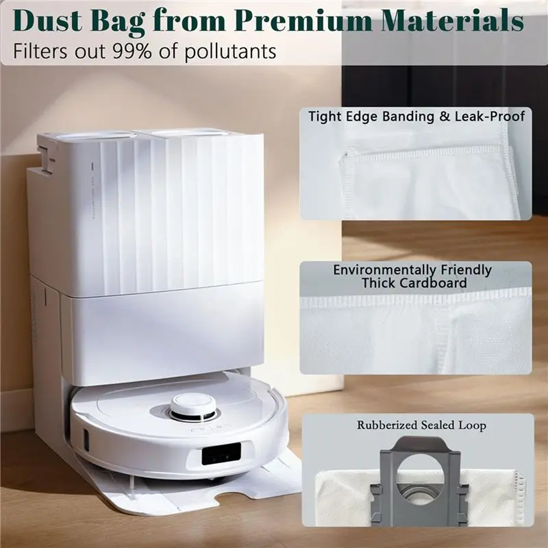 ABKW-2 Set Accessory Set For Roborock Q Revo/Qrevo S/Qrevo Pro/Qrevo Maxv/Qrevo Master, Dust Bags, Mop Pads