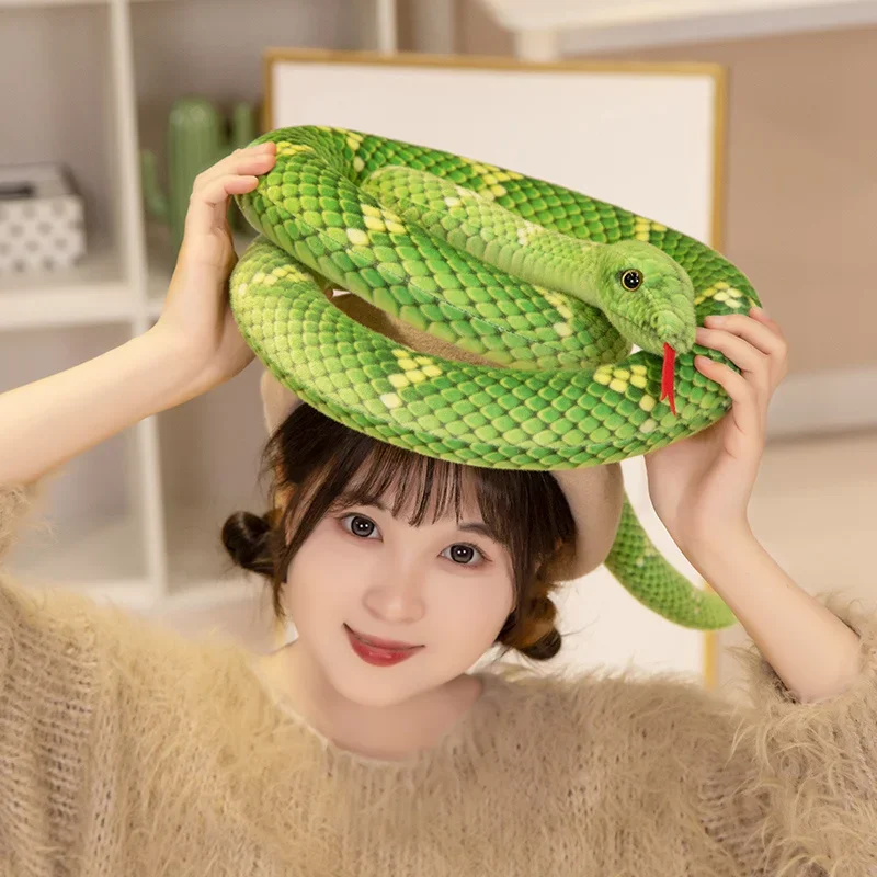 70~280cm 6 Colors Snake Doll Plush Toy Stuffed Wild Animal Boa Cobra Long Pillow Plushie Peluche Decor Gift