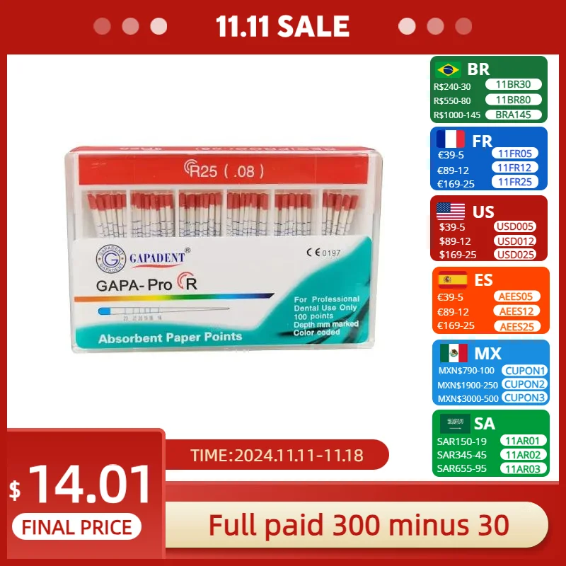 08 R25Taper Dental Reciprocal Absorbent Paper Points R40 Paper Points Dental Root Canal Absorption Depth mm Marked Endodontics