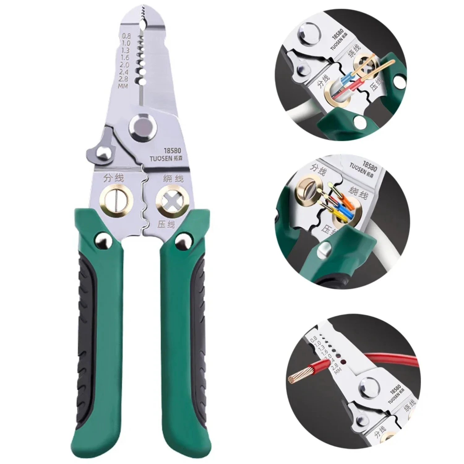 Reliable Heavy-Duty Essential Electrician Pliers for Wire Stripping, Cutting, Crimping, Clamping, Splitting, and Winding Copper/