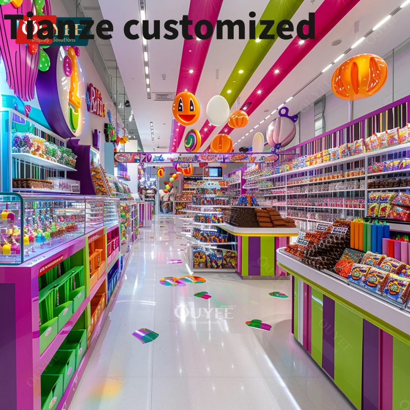 Customized-Children Shop Supplier Candy Furniture Sweet Shop Shelving Candy Display Rack Chocolate