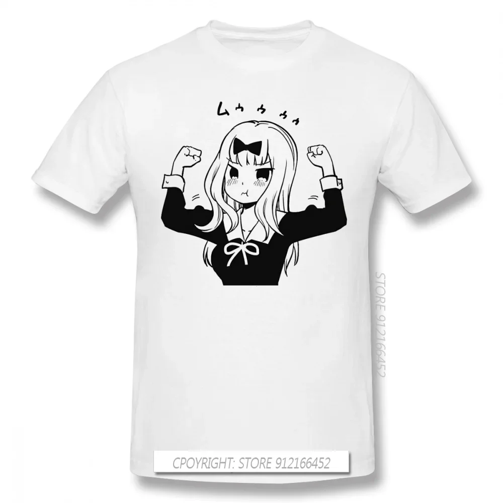 Kaguya Sama Love Is War Miyuki Shinomiya Fujiwara Anime TShirts For Men Chika Funny O-Neck Cotton T Shirt Kawaii