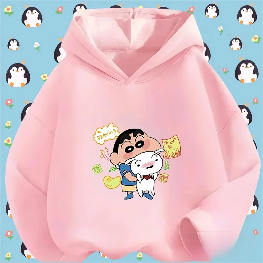 في عام 2025، ملابس أطفال مطبوعة من Crayon Shin-chan Harajuku الأكثر مبيعًا، أزياء شارع الخريف، سترة رياضية للأولاد