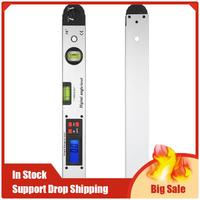 1 PCS 0-225° Digital Protractor Angle Finder Gauge Meter Silver Aluminum Alloy Horizontal Vertical Angle Level Test Ruler