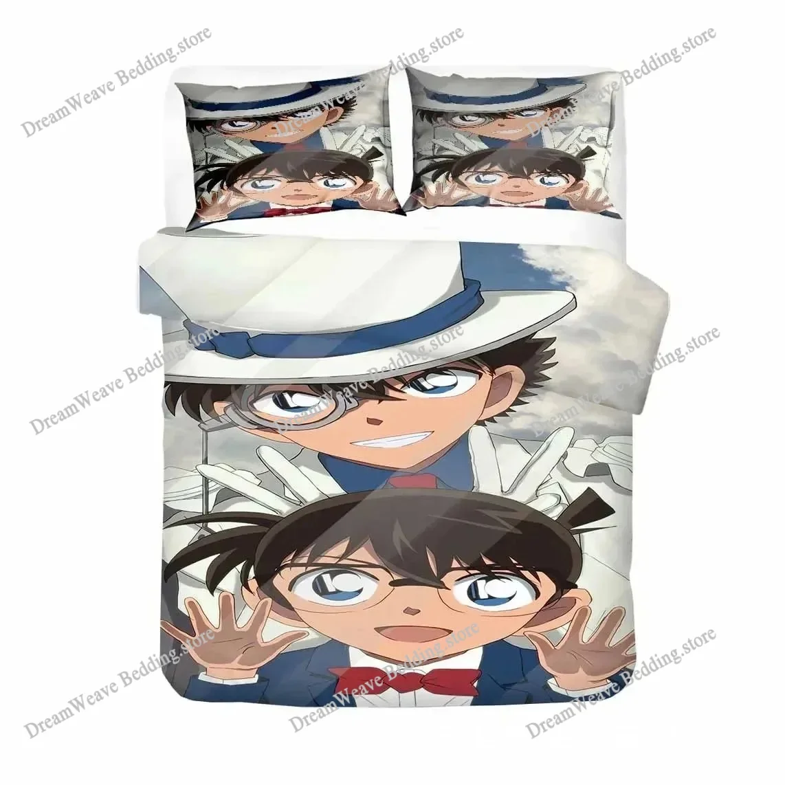 

3D Printed Anime Detective Conan Duvet Cover Shinichi Bedding Set Double Twin Full Queen King Adult Boys Bedclothes Quilt Cover