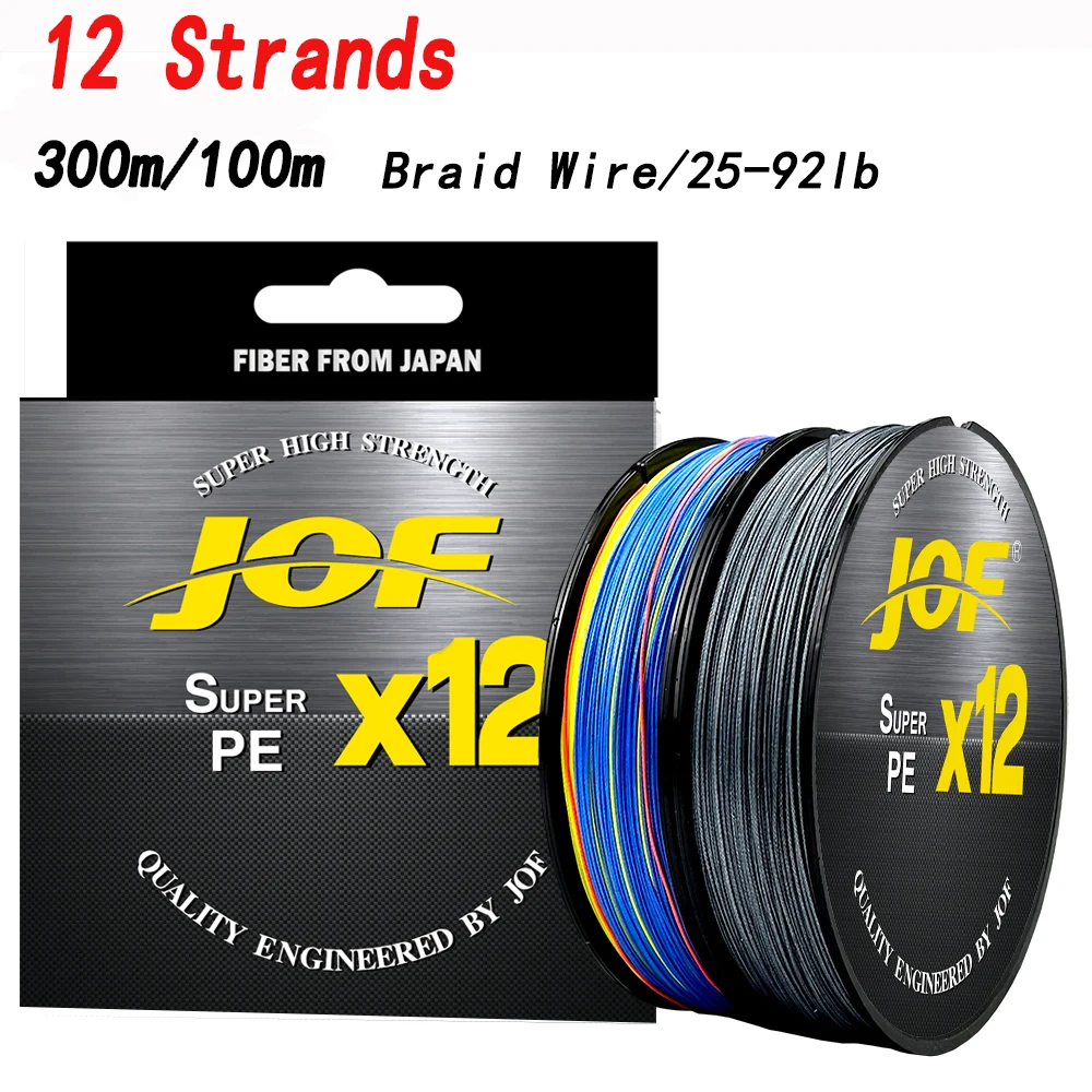 Super Strong 12X Braided Fishing Line 100M 300M 12 Strands 25lb~92LB Multifilament Lines for Big Fish Saltwater Fishing Tackle