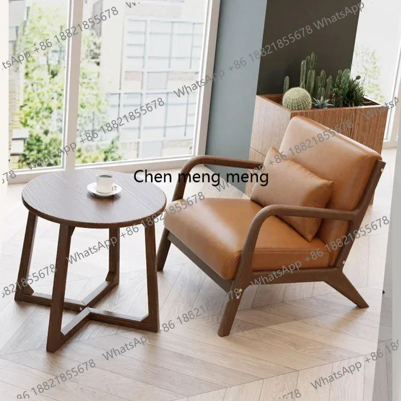 A178  Small Wood Sofa Chair Balcony Brown Party Support Sofa Chair Indoor Accent Sillones Modernos Para Sala Living Room Furnitu