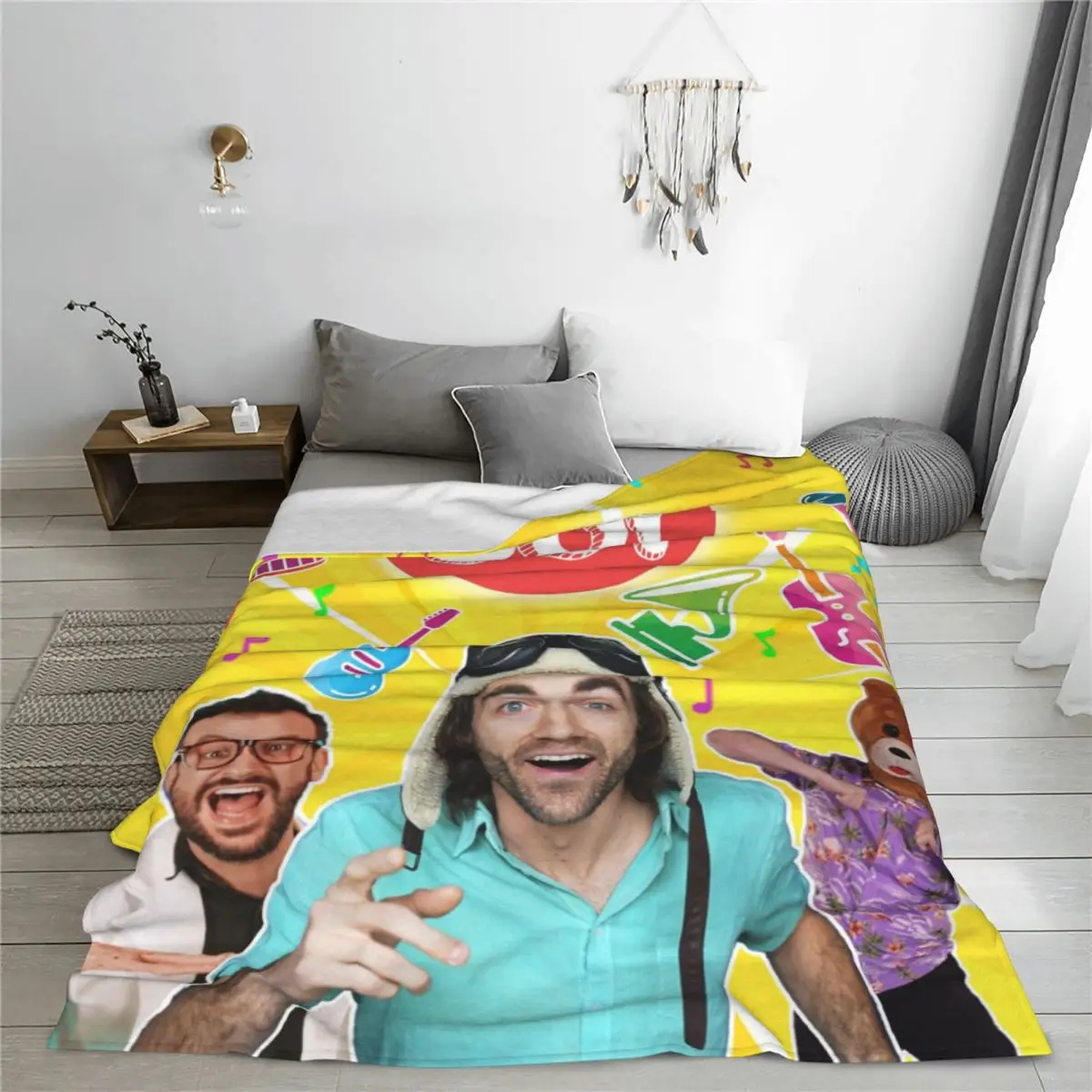 Danny Go Cartoon Music Education Fleece Throw Blankets Dance Blanket for Sofa Couch Warm Bedspreads Quilt Breathable